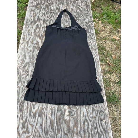 Amanda Smith Black Halter‎ Dress Women’s Size 12 Pleated Hem Back Zip Fairy Fall - Picture 7 of 8